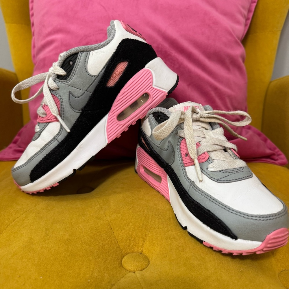 Nike Air Max 90 Sneakers - Pink, Black, and White - GC - Size 13.5 - Picture 2 of 7